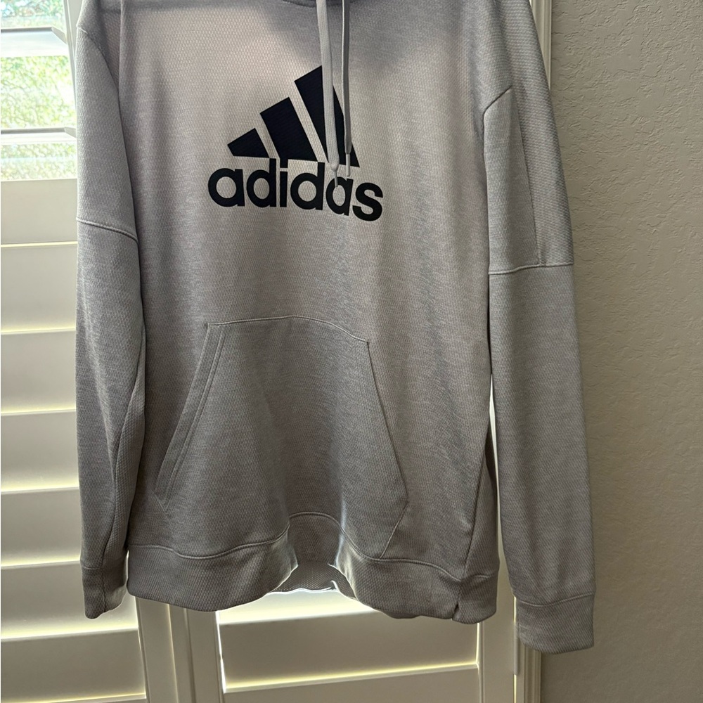 Adidas Gray Sweatshirt Hoodie Casual Athletic Wear
